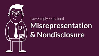 Misrepresentation and Nondisclosure  Contracts  Defenses amp Excuses [upl. by Viccora]