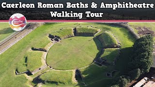 CAERLEON ROMAN BATHS amp AMPHITHEATRE WALES  Walking Tour  Pinned on Places [upl. by Lu]