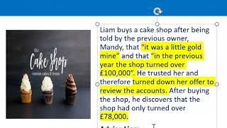 How to apply misrepresentation Liam cupcake scenario [upl. by Ayin]