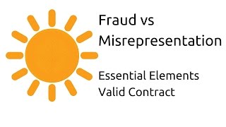 Fraud vs Misrepresentation  Other Essential Elements of a Valid Contract  CA CPT  CS amp CMA [upl. by Colbert87]