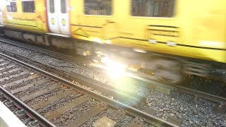 Merseyrail 507 009 making arcs at Birkdale station [upl. by Enelehs4]